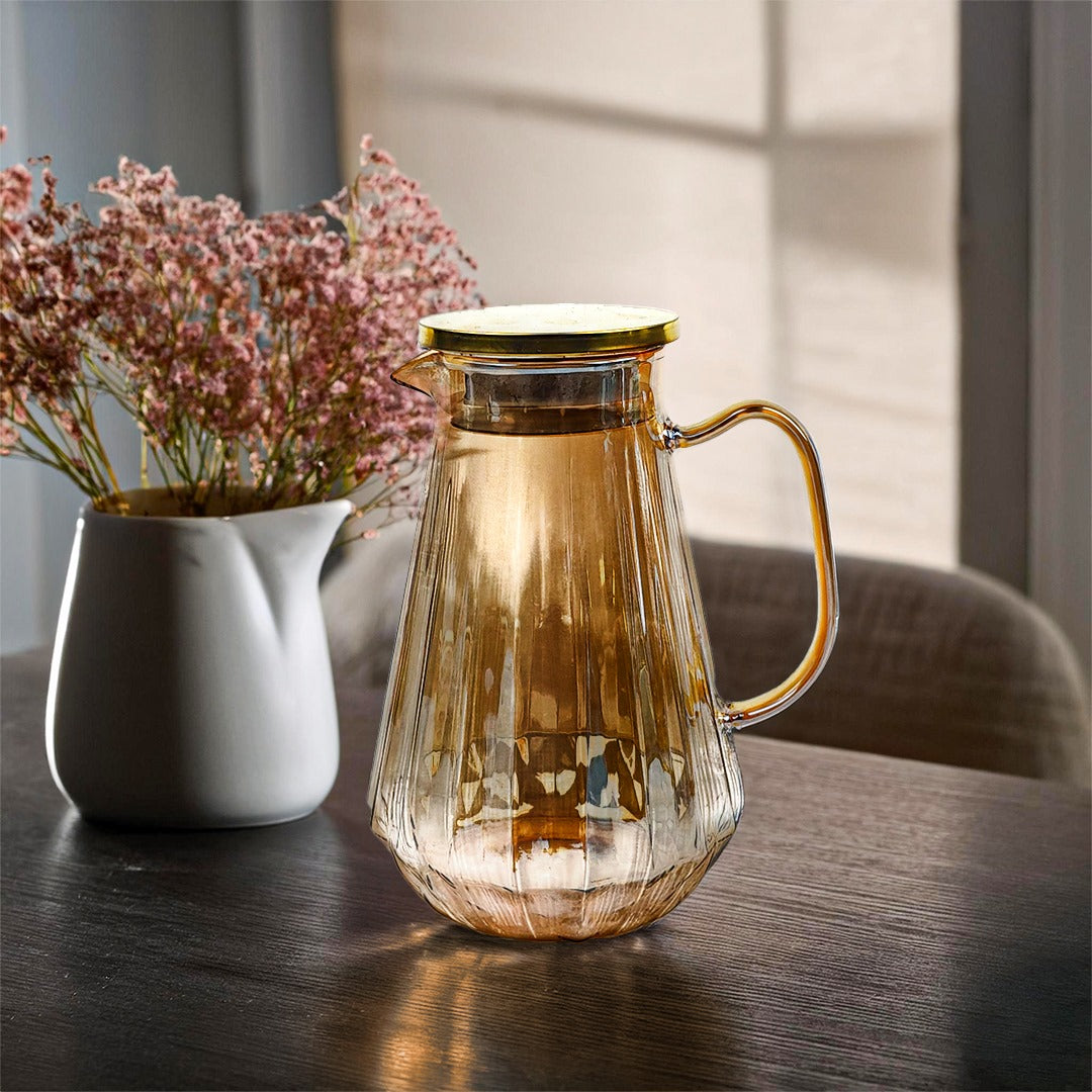 Glass Jug 1.8 Litre - Diamond Shape (Brown)