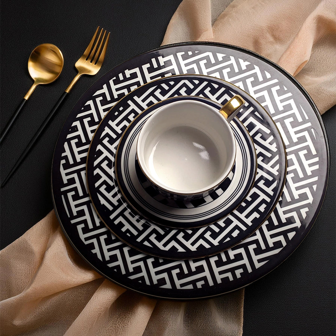 Ornate Black - 26 Pcs Dinner Set