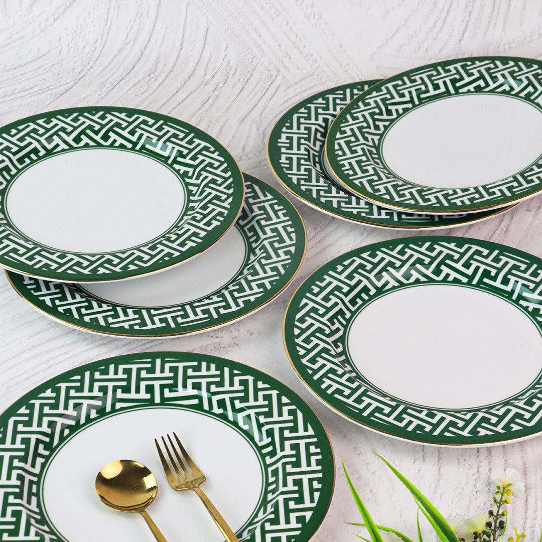 Ornate Green - 6 Pieces Dinner Plate (29 CM)
