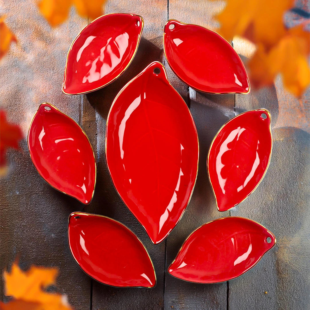 Scarlet Petals - 7 Pcs Dessert Bowl Set