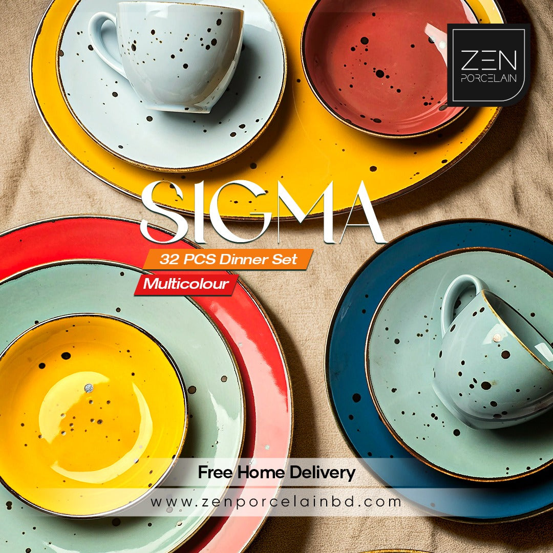 Exclusive Multicolor Dinner Set - Sigma Series
