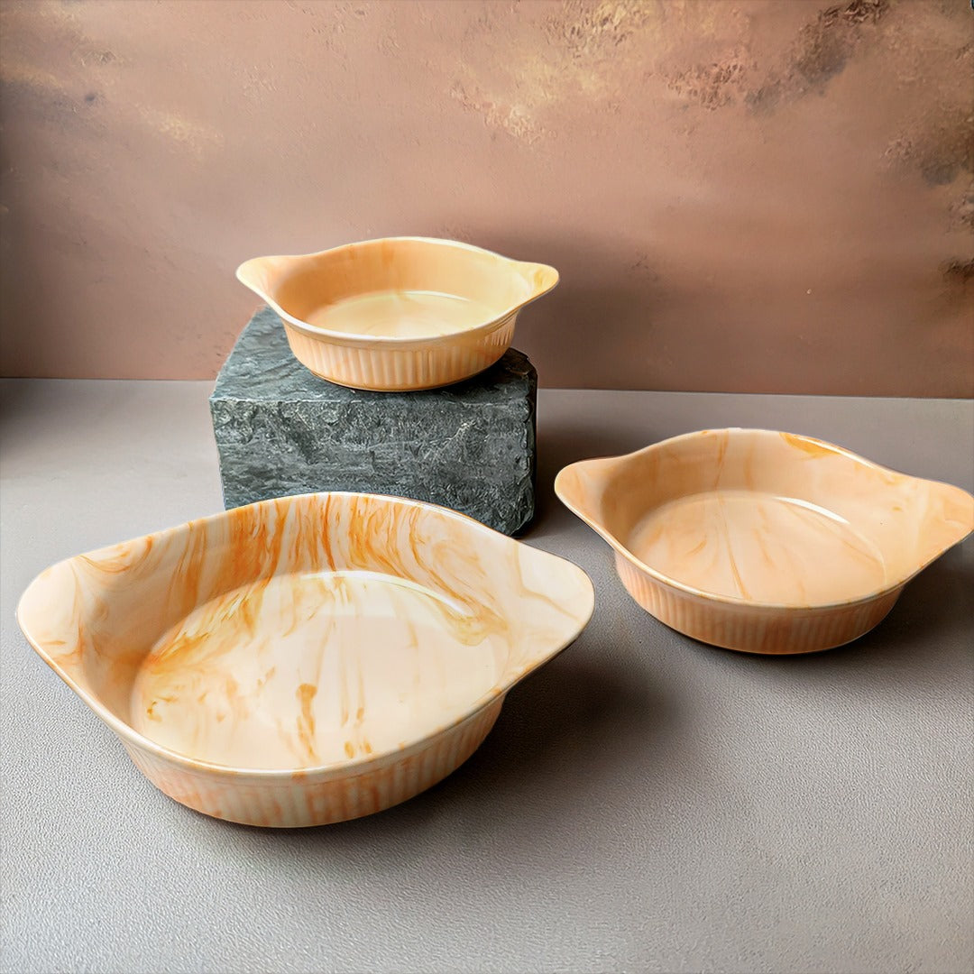 3 Pieces Marble Curry Set - (Ocean)