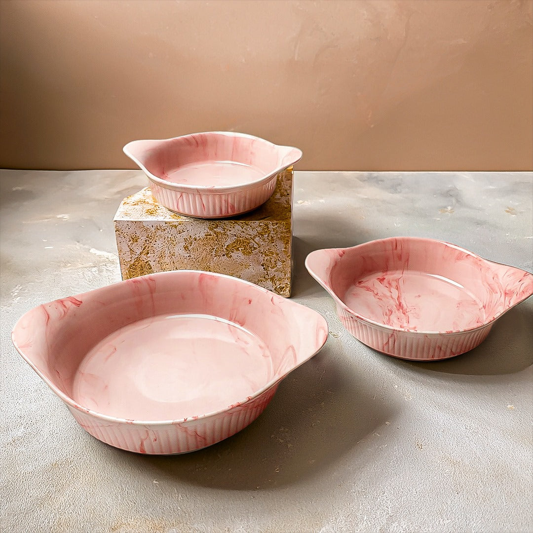 3 Pieces Marble Curry Set - (Ocean)