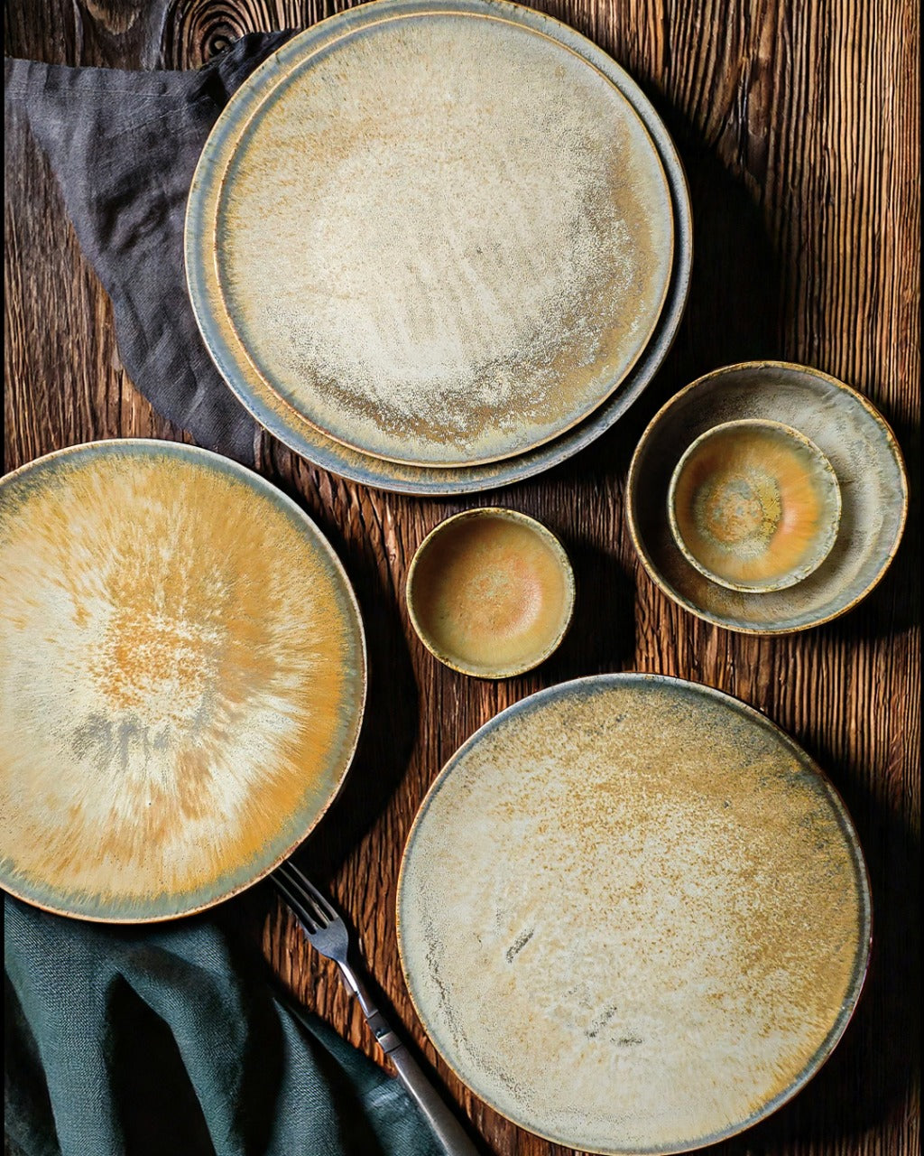 Rusty Glaze 26 Pieces Dinner Set - (Rustic Texture)
