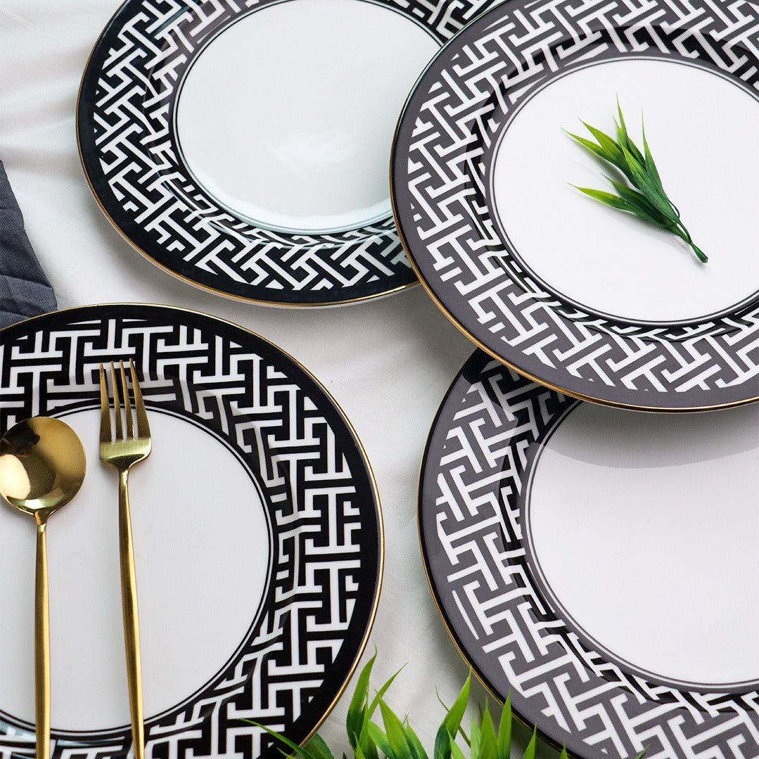 Ornate Black - 6 Pieces Dinner Plate (29 CM)
