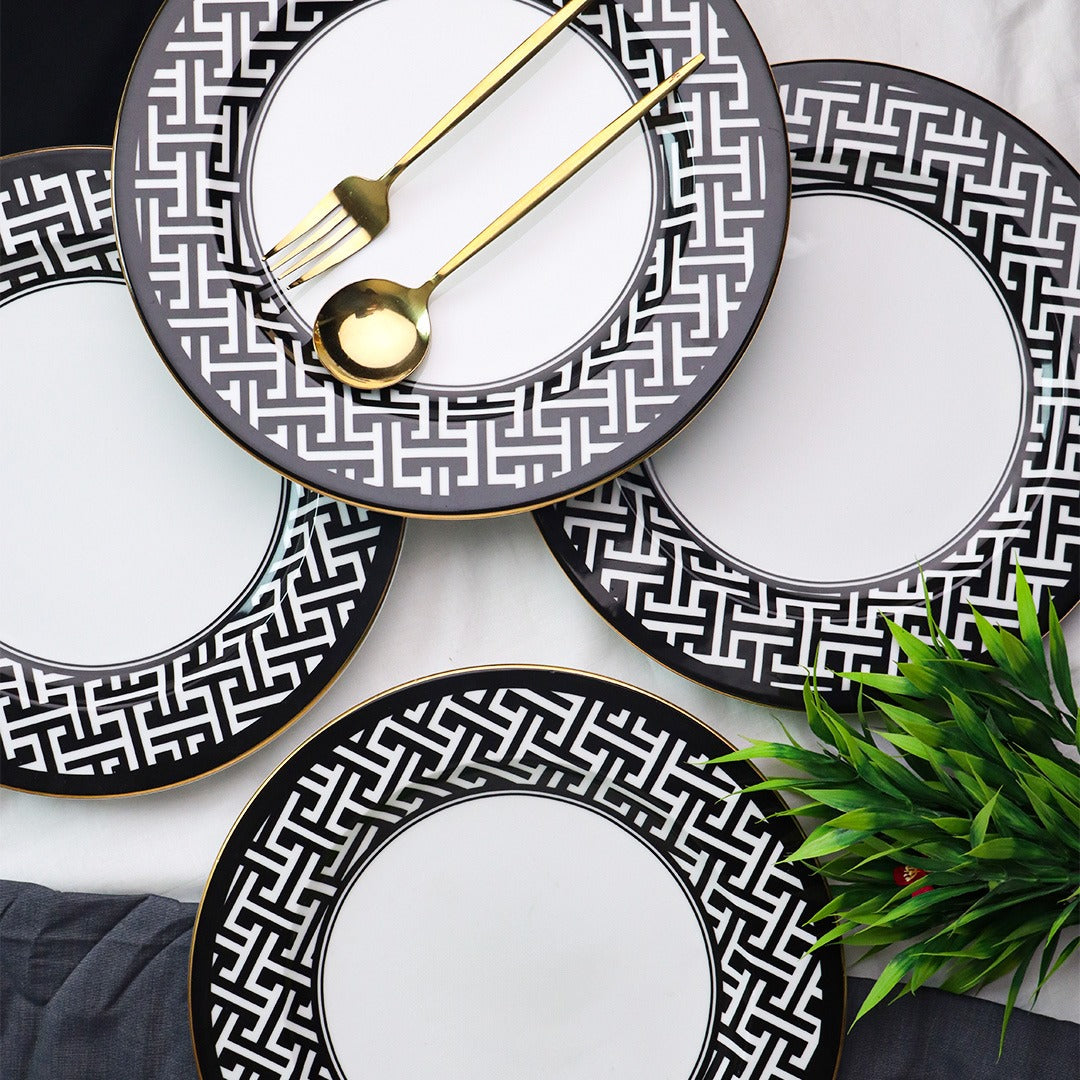 Ornate Black - 6 Pieces Dinner Plate (29 CM)