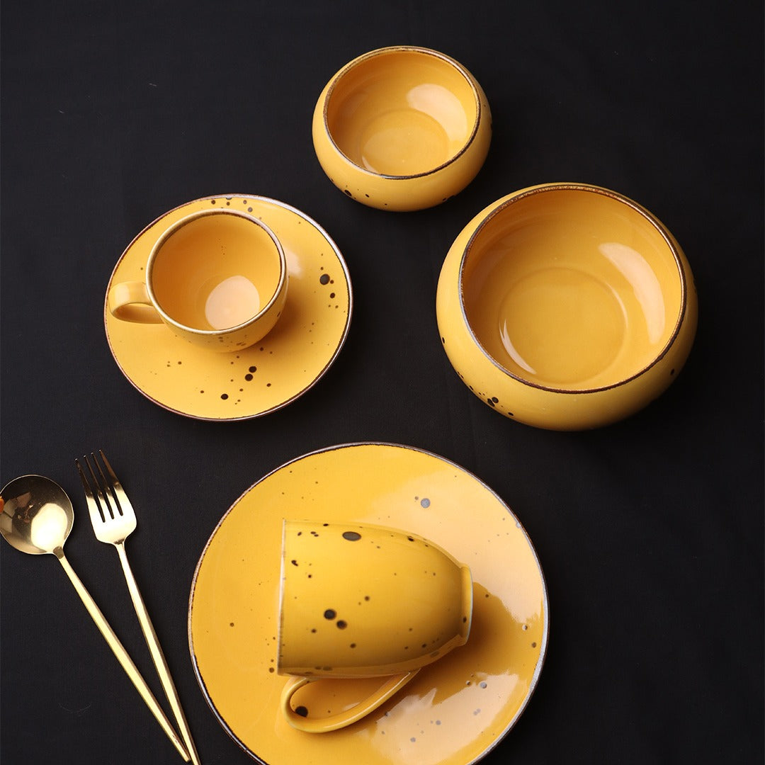 Yellow 32 Pieces Dinner Set - Sigma Series
